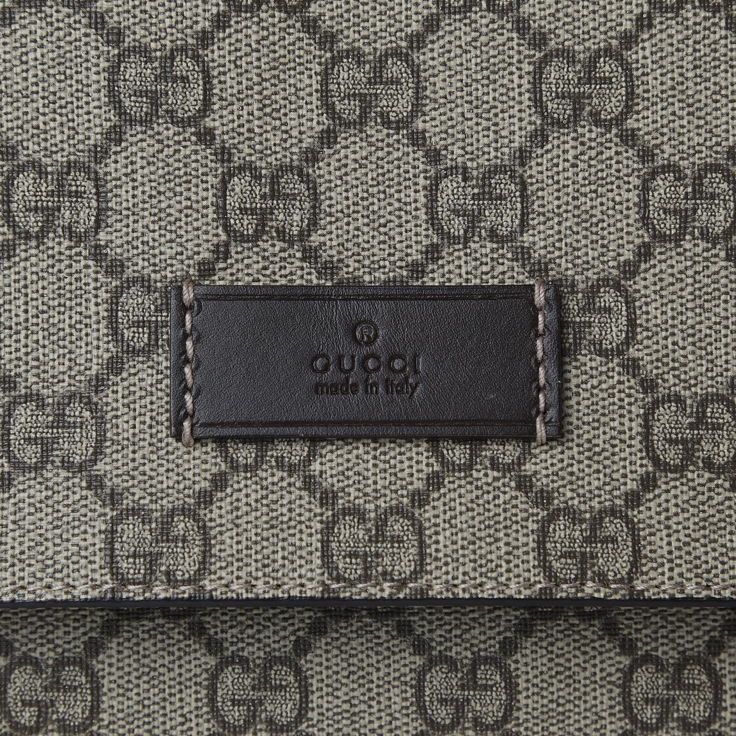 Gucci GG Supreme Monogram Selleria Calfskin Messenger Diaper Bag Beige Ebony Cocoa Dark Chocolate 10 of 10