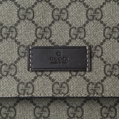 Gucci GG Supreme Monogram Selleria Calfskin Messenger Diaper Bag Beige Ebony Cocoa Dark Chocolate 10 of 10