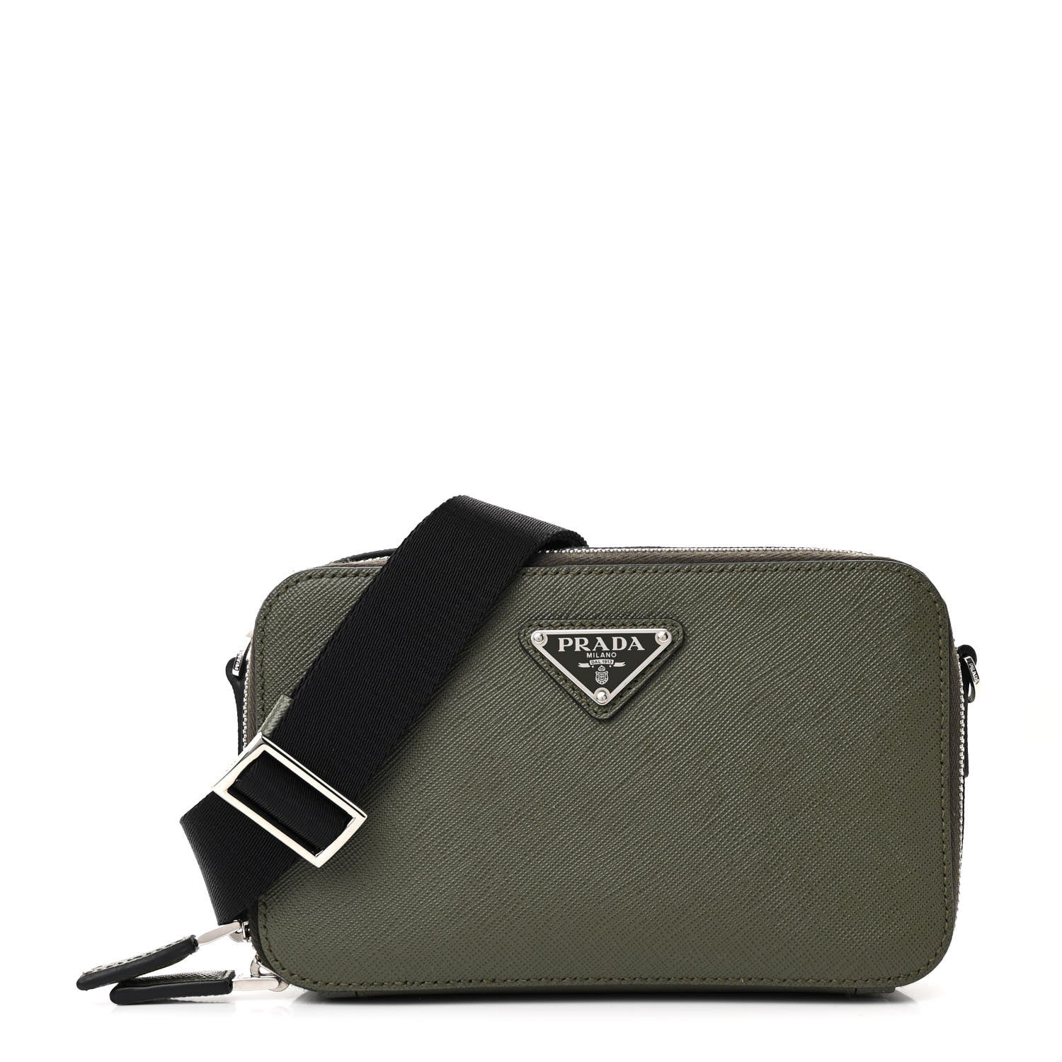 Prada Saffiano Travel Small Brique Crossbody Bag Loden 1 of 9