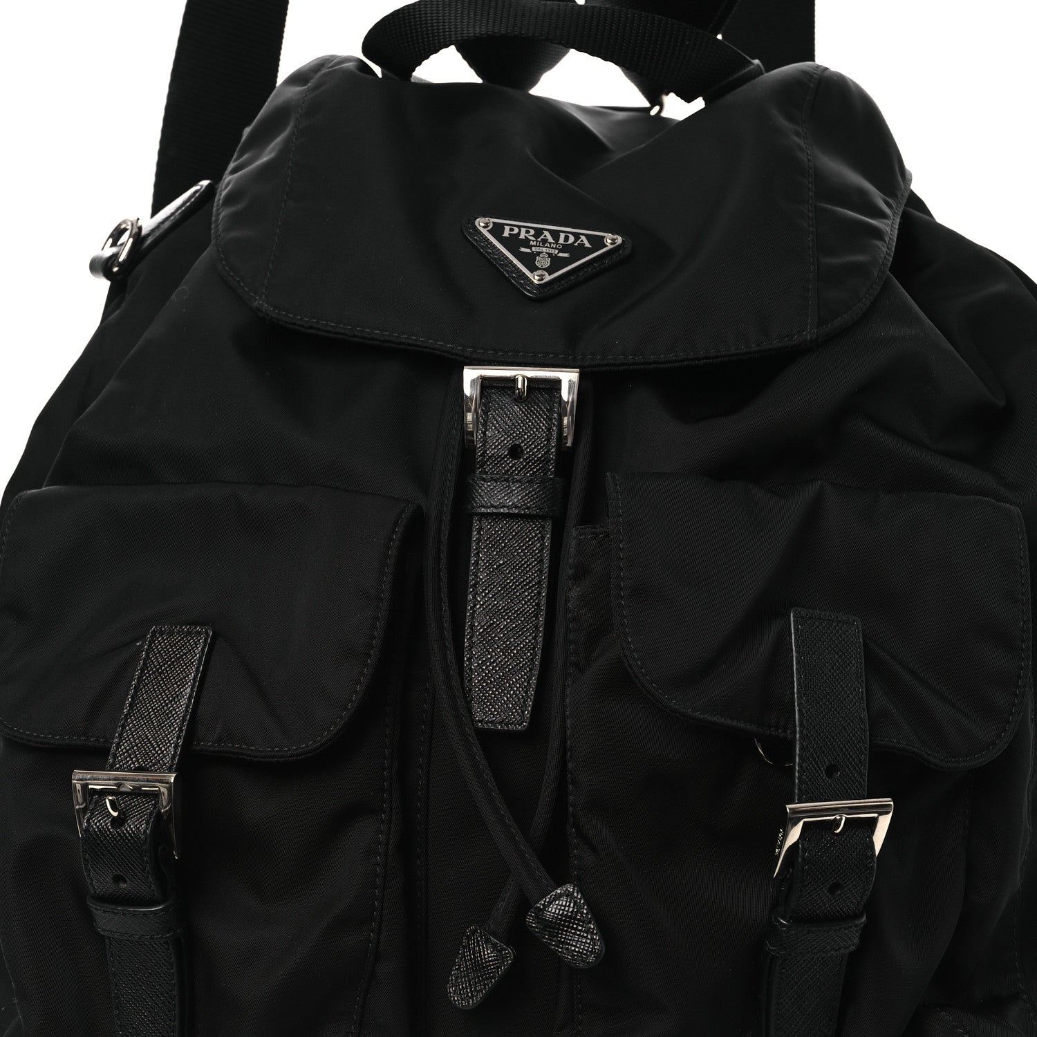 Prada Tessuto Nylon Saffiano Medium Backpack Black 10 of 13