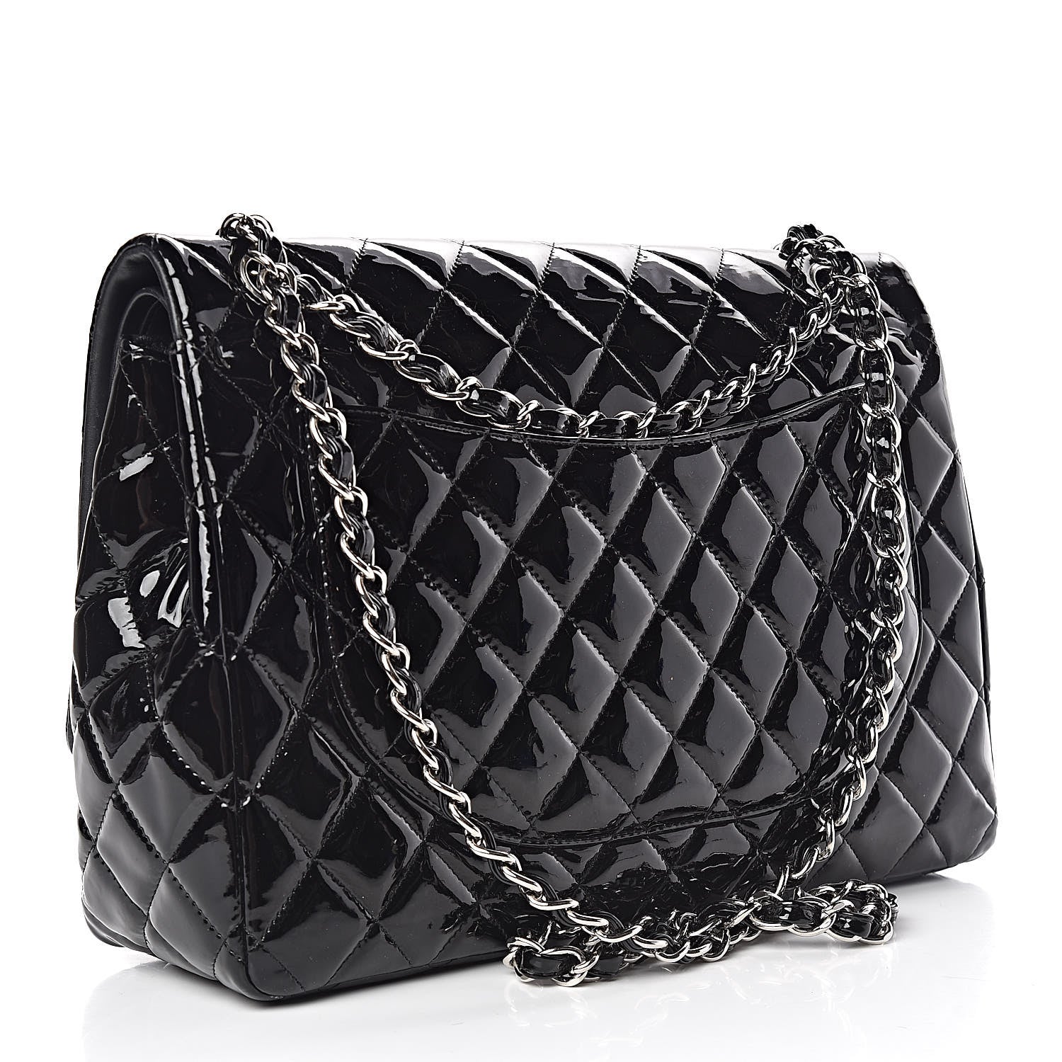 Chanel Patent Quilted Maxi Double Flap Black 3 of 12