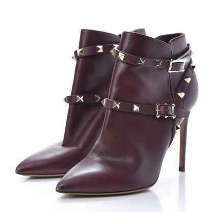 Valentino Garavani Calfskin Rockstud Double Buckle 100mm Ankle Boots 37.5 Rubin 3 of 17