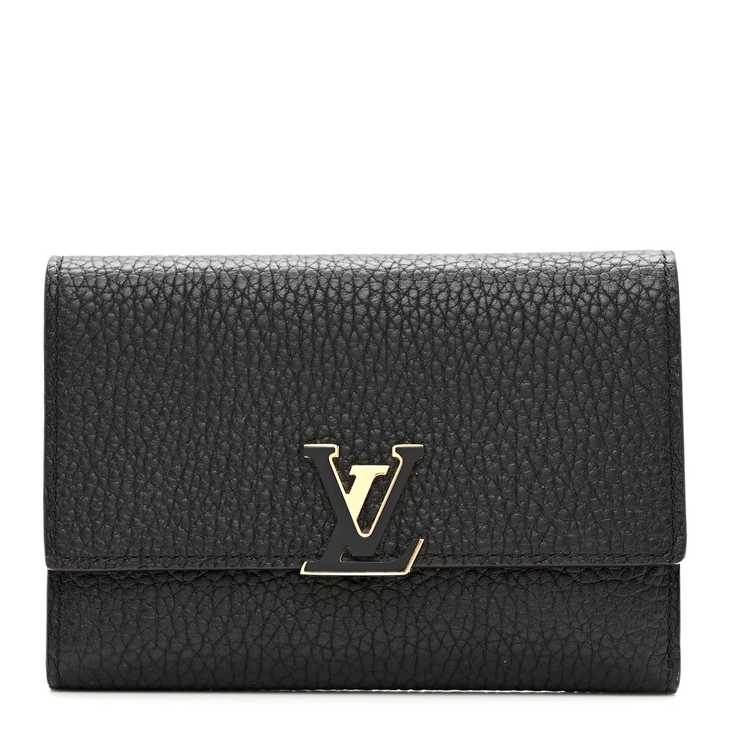 Taurillon Capucines Compact Wallet Black