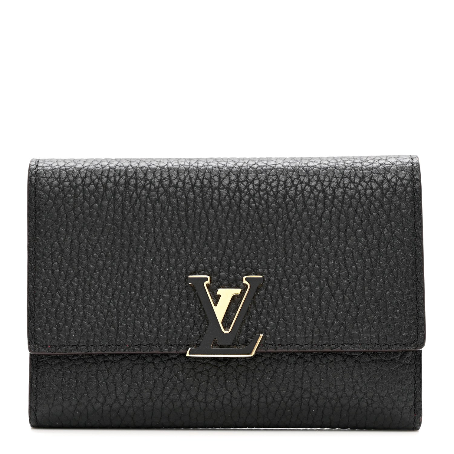 Louis Vuitton Taurillon Capucines Compact Wallet Black 1 of 6