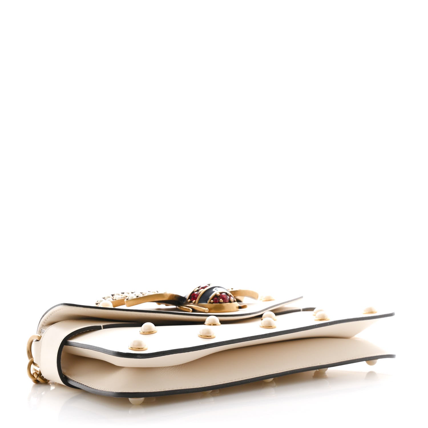 Gucci Nappa Pearl Studded Mini Queen Margaret Broadway Shoulder Bag Mystic White 4 of 10