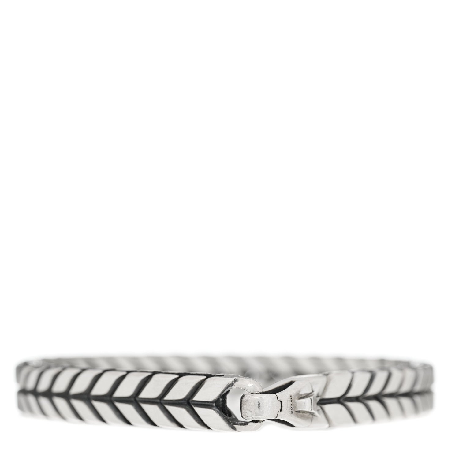 David Yurman Sterling Silver 7mm Chevron Woven Bracelet 2 of 4