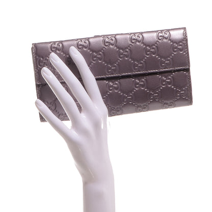 Gucci Metallic Soft Guccissima Heart Continental Wallet Lilac 2 of 8
