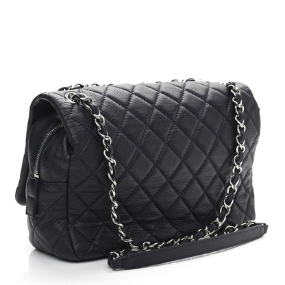 Chanel Deerskin Quilted Casual Journey Flap Dark Blue 3 of 11