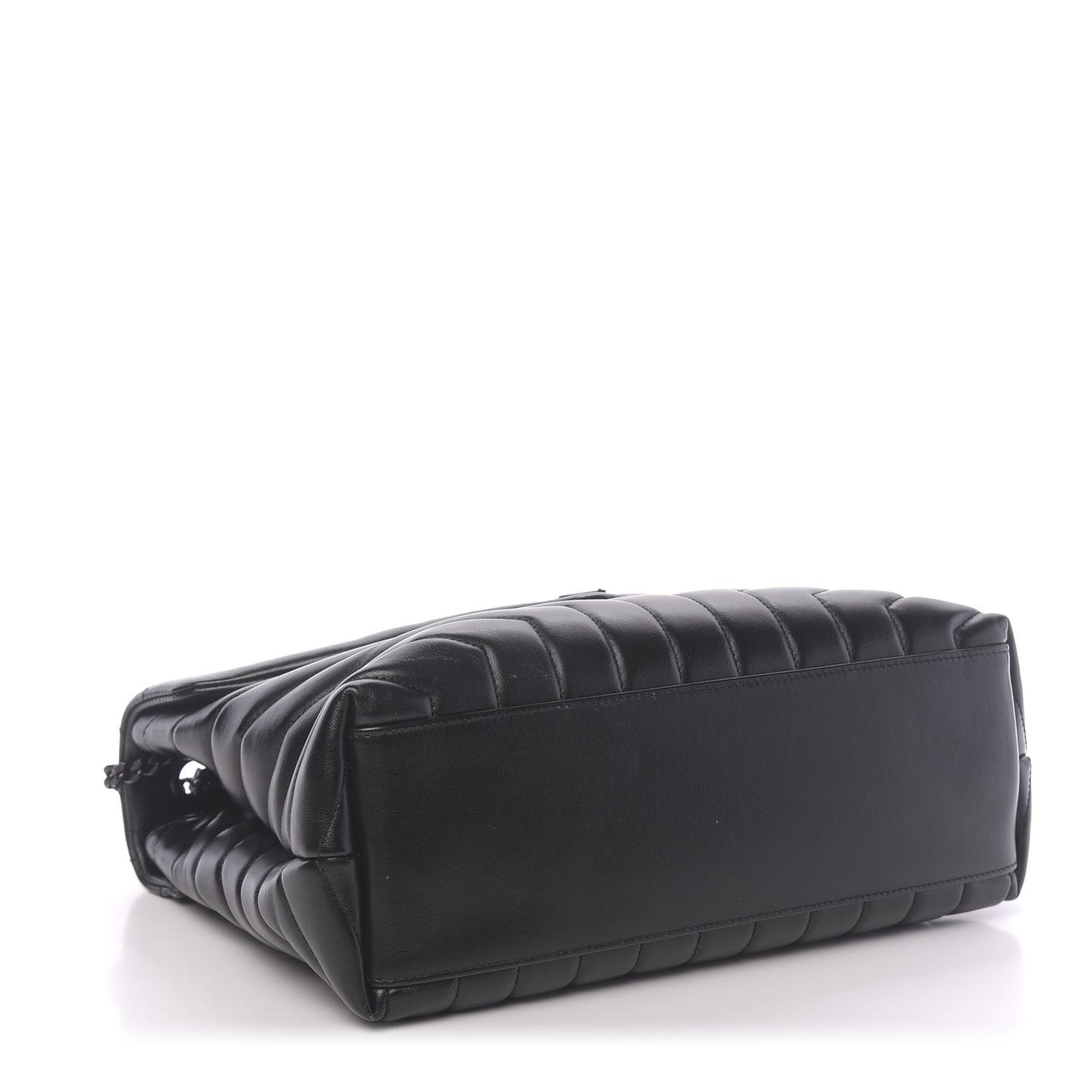 Calfskin Y Quilted Monogram Medium Loulou Chain Satchel Black