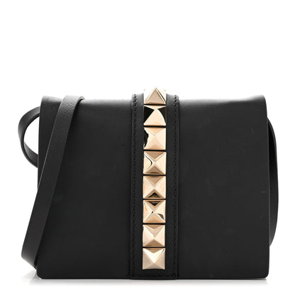 Valentino Garavani Vitello Rockstud Flap Wallet On Strap Black 1 of 14