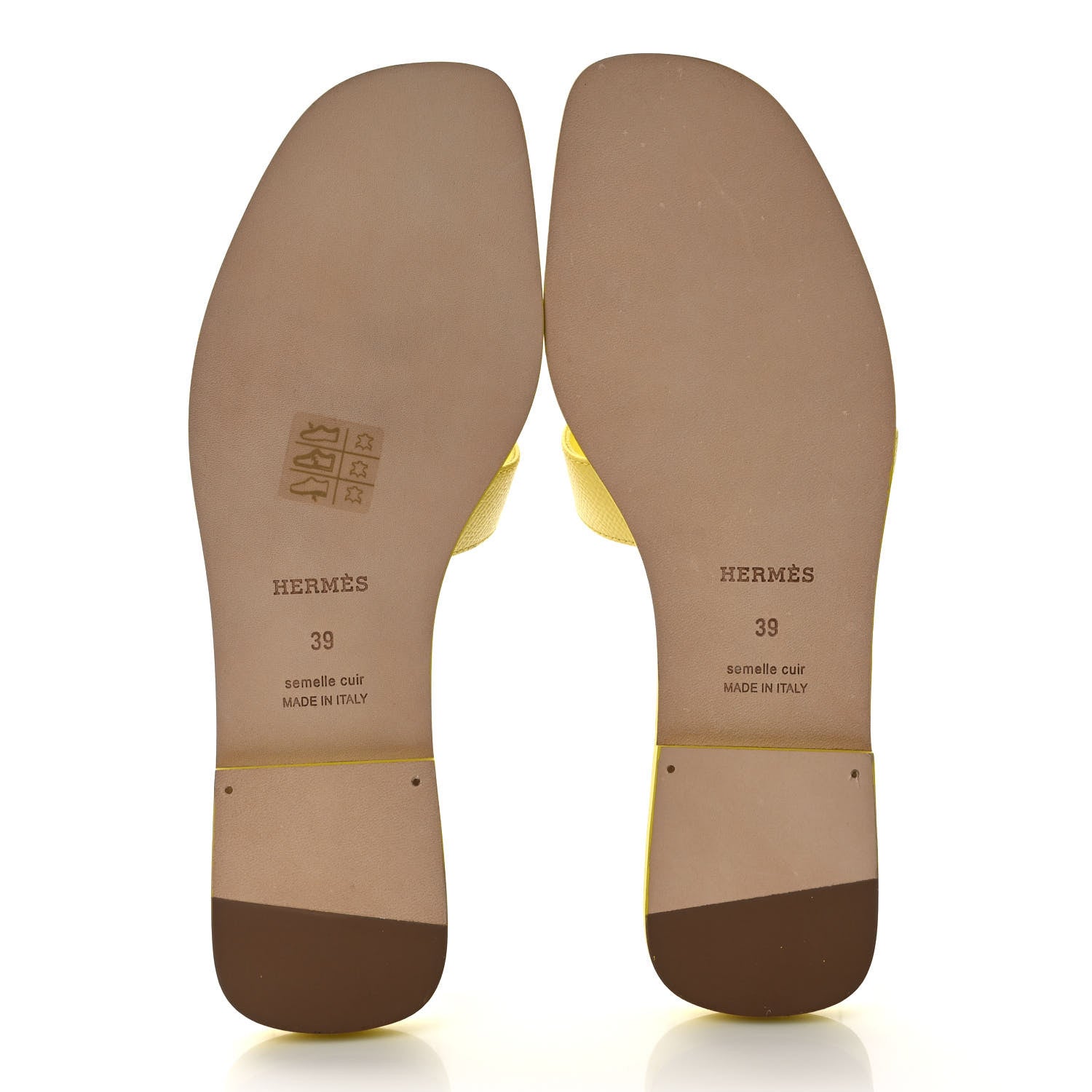 Hermes Epsom Oran Sandals 39 Jaune Curcuma 5 of 9