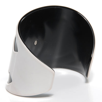 Chanel Resin CC Cuff Black White 3 of 6
