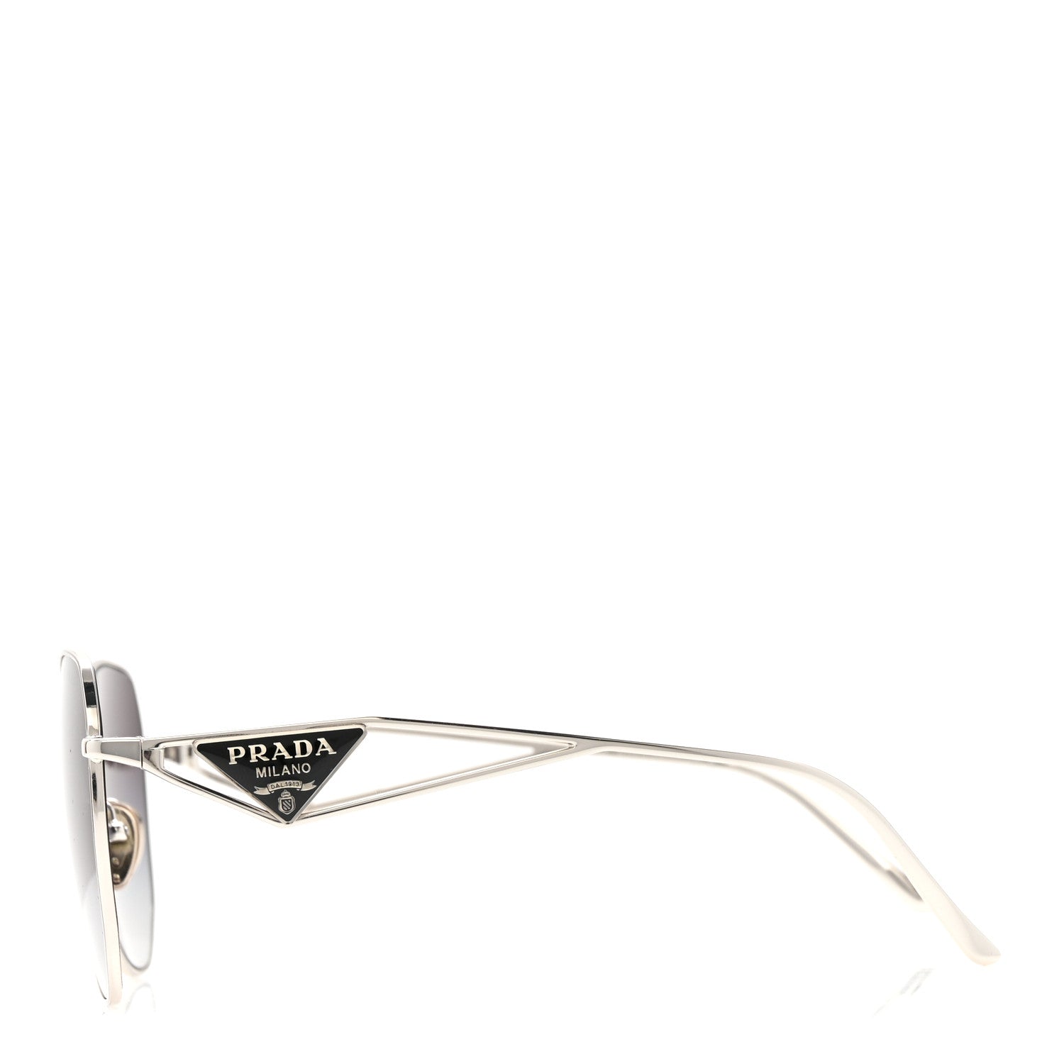 Prada Metal Symbole Triangle Logo Sunglasses SPR57YS Smoky Grey 3 of 6