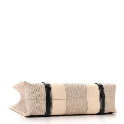 Chloe Cotton Calfskin Medium Woody Ribbon Tote White Black 4 of 9