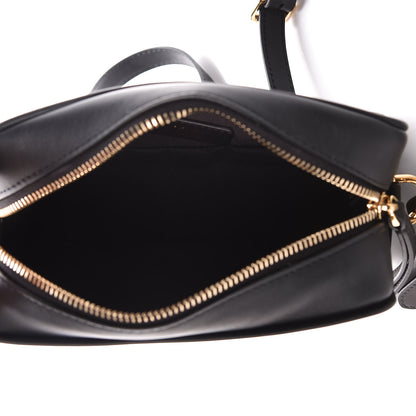 Fendi Glazed Fabric Vitello Century FF 1974 Stamp Patch Mini Camera Case Mogano Panna Black 5 of 11