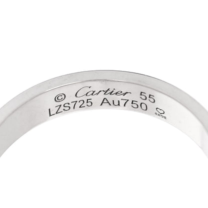 Cartier 18K White Gold 3.5mm LOVE Wedding Band Ring 55 7.25 4 of 5