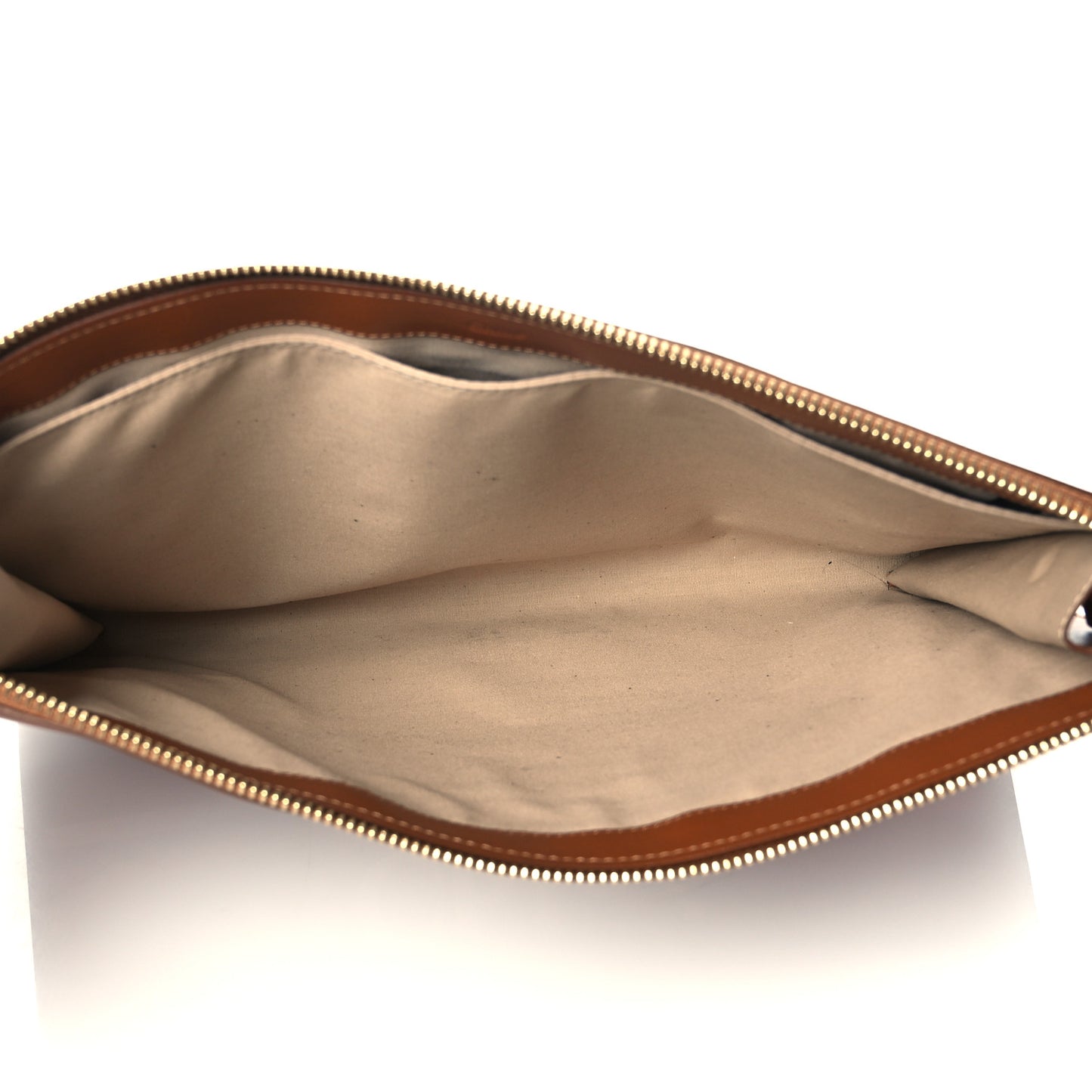 Smooth Calfskin Logo Vick Pouch Caramel