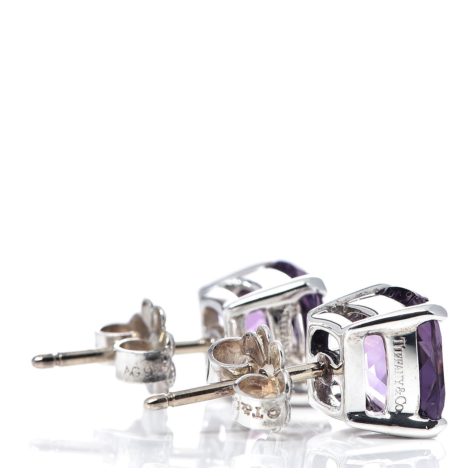 Tiffany Sterling Silver Amethyst Sparklers Stud Earrings 3 of 3