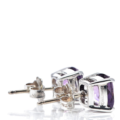 Tiffany Sterling Silver Amethyst Sparklers Stud Earrings 3 of 3