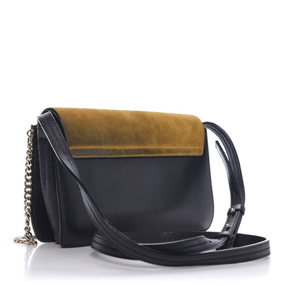 Chloe Suede Calfskin Small Faye Shoulder Bag Full Blue Mustard 3 of 13