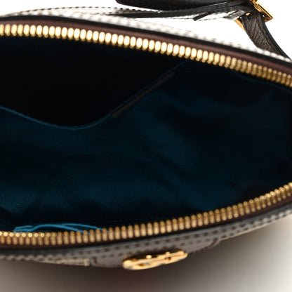 Gucci GG Supreme Monogram Textured Dollar Calfskin Web Small Ophidia Dome Shoulder Bag Beige Ebony New Acero 5 of 9