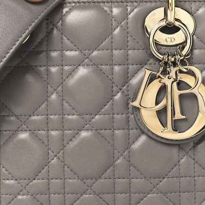 Christian Dior Lambskin Cannage Small Lucky Badges My Lady Dior Grey 8 of 13