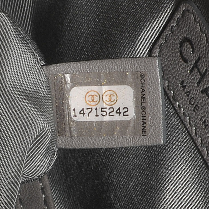 Nylon Quilted Tweed Stitch Bubble Flap Grey