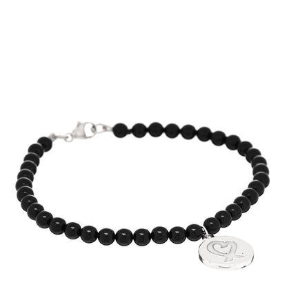 Tiffany Sterling Silver Black Onyx Bead Paloma Picasso Loving Heart Bracelet 1 of 3