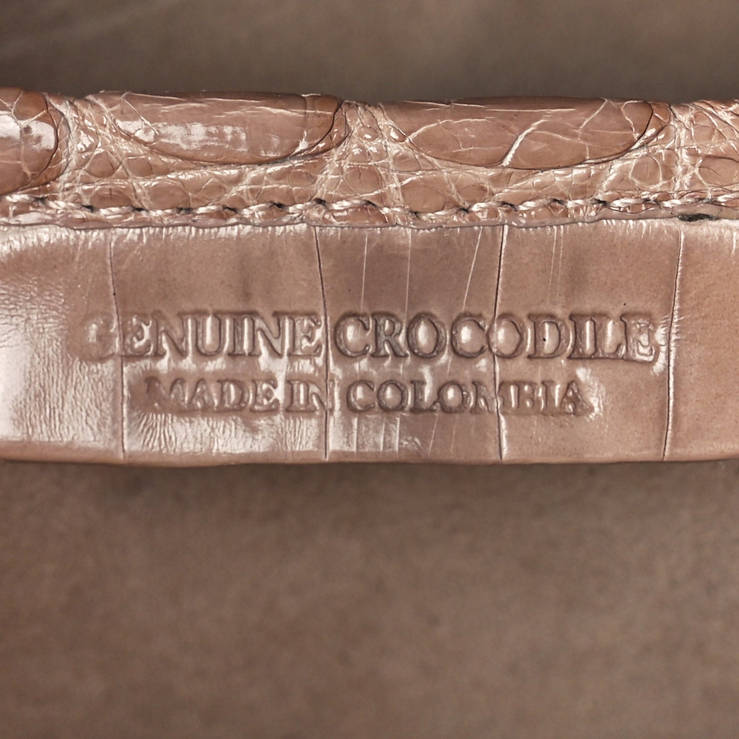 Crocodile Top Handle Shoulder Bag Brown