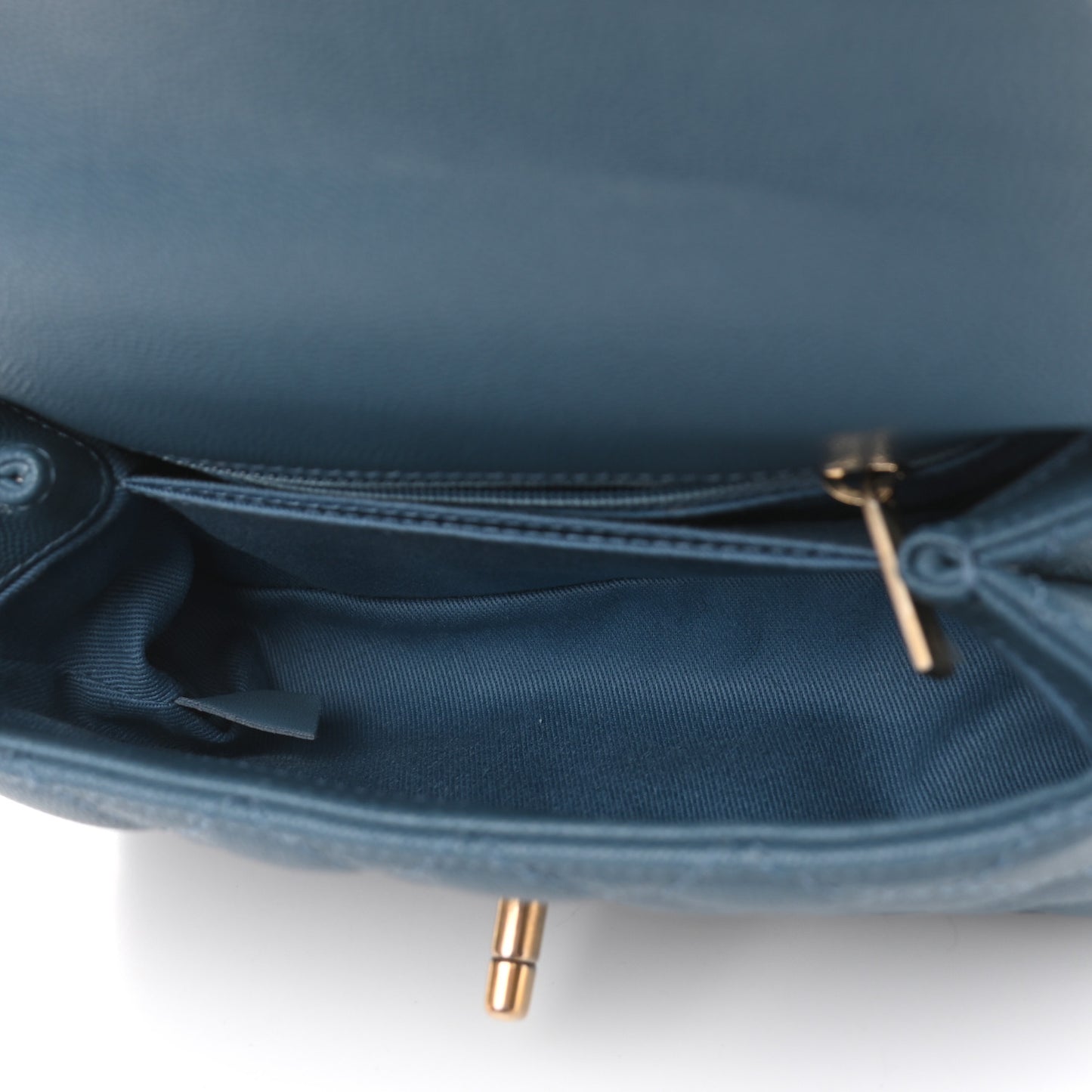 Caviar Quilted Mini Coco Handle Flap Blue