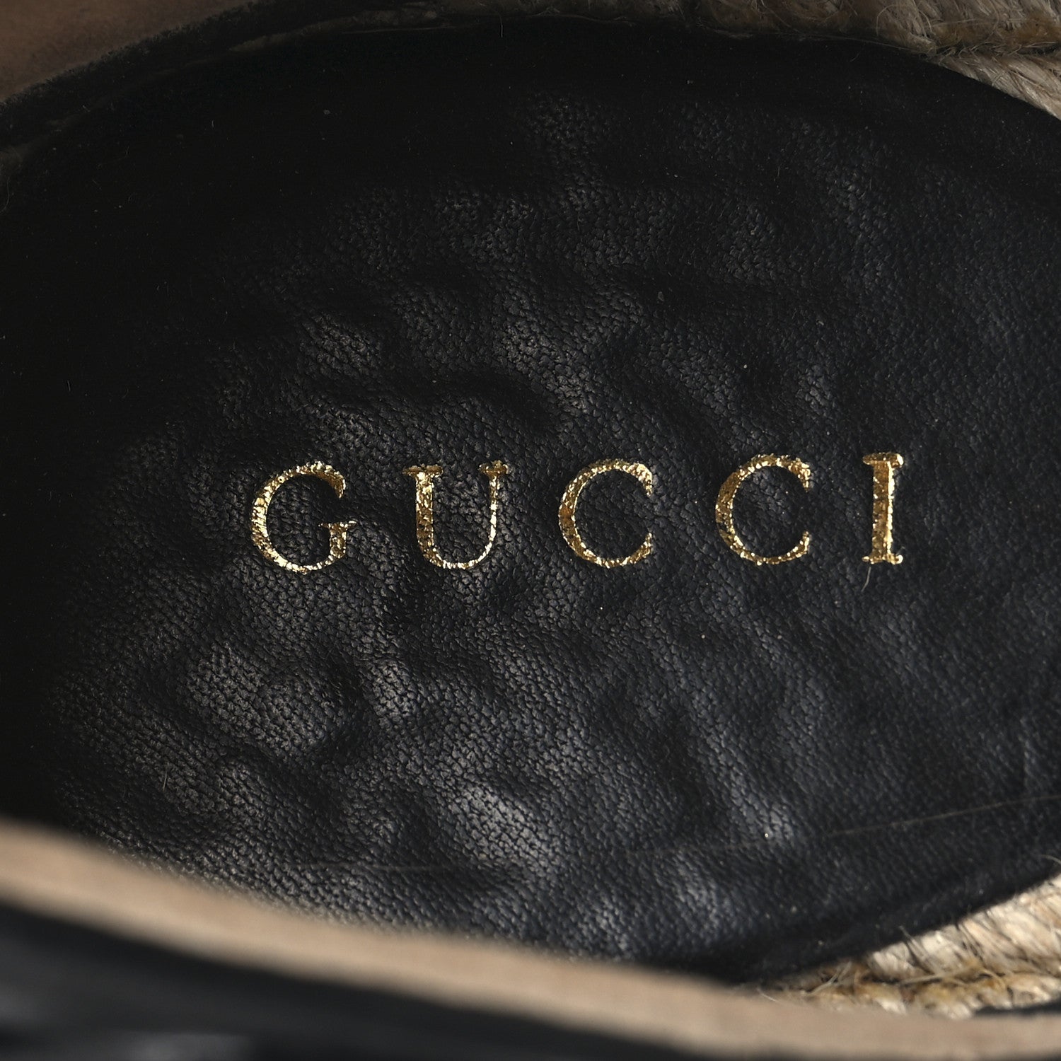 Gucci Nappa Matelasse GG Marmont Ankle Wrap Platform 35/120mm Espadrille Wedges 38.5 Black 8 of 10