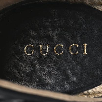 Gucci Nappa Matelasse GG Marmont Ankle Wrap Platform 35/120mm Espadrille Wedges 38.5 Black 8 of 10
