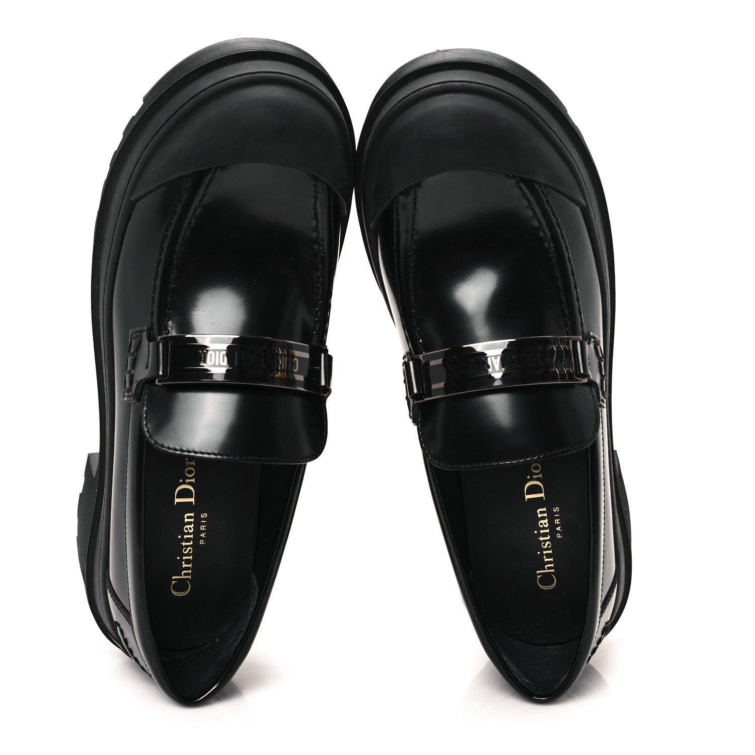 Christian Dior Brushed Calfskin Dior Code Lug Sole Platform 35mm Loafers 39.5 Black 2 of 8