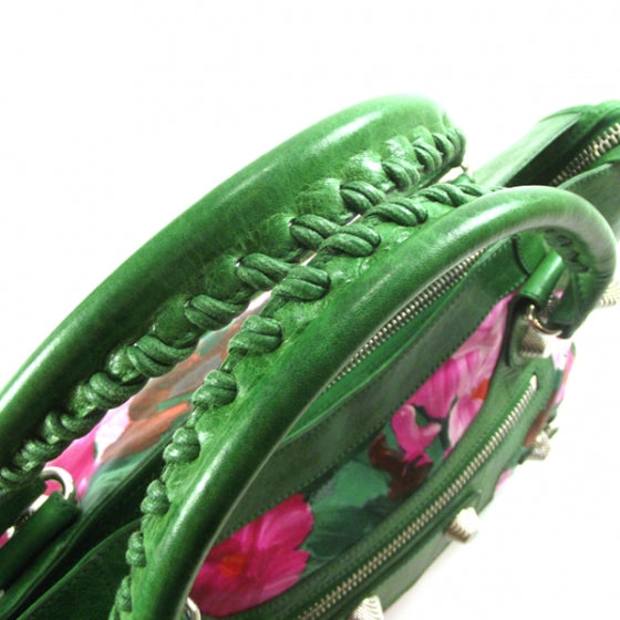 Agneau Canvas Floral Giant 21 Silver Hardware City Green GSH