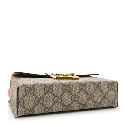 Gucci GG Supreme Monogram New Sakai Calfskin Mini Padlock Top Handle Shoulder Bag Beige Ebony Mystic White Sun Oil 4 of 12