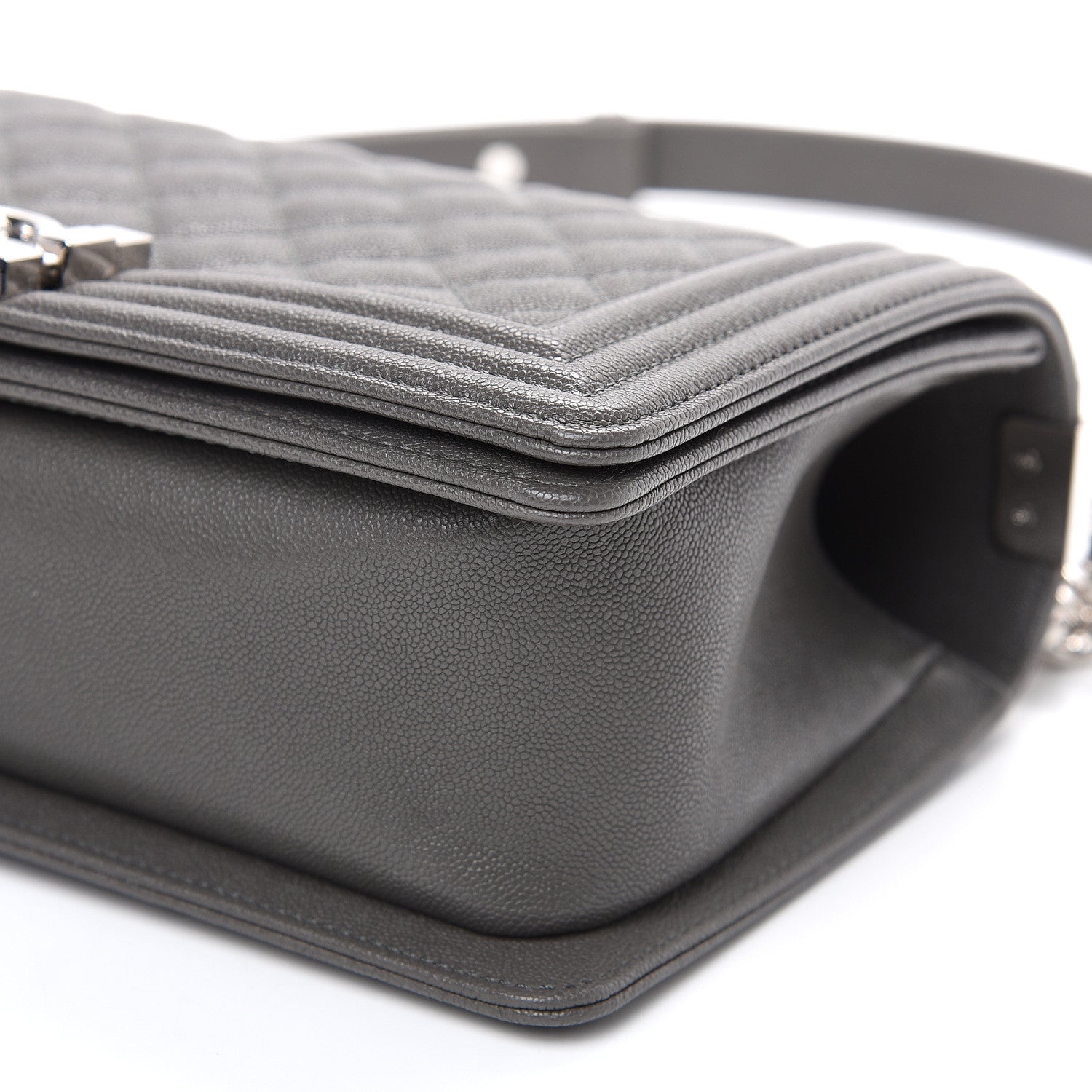 Chanel Caviar Quilted Medium Boy Flap Grey 8 of 9