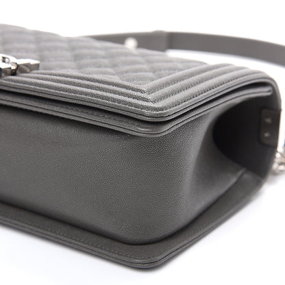 Chanel Caviar Quilted Medium Boy Flap Grey 8 of 9