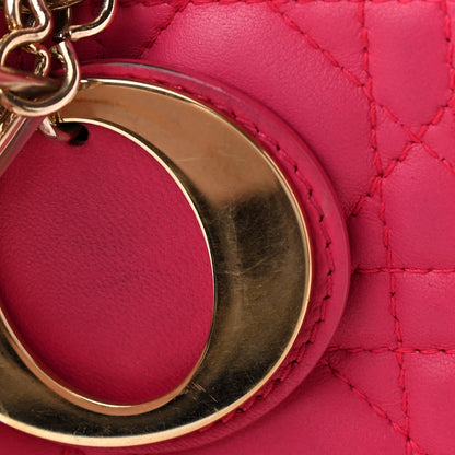 Christian Dior Lambskin Cannage Large Lady Dior Fuchsia 13 of 15