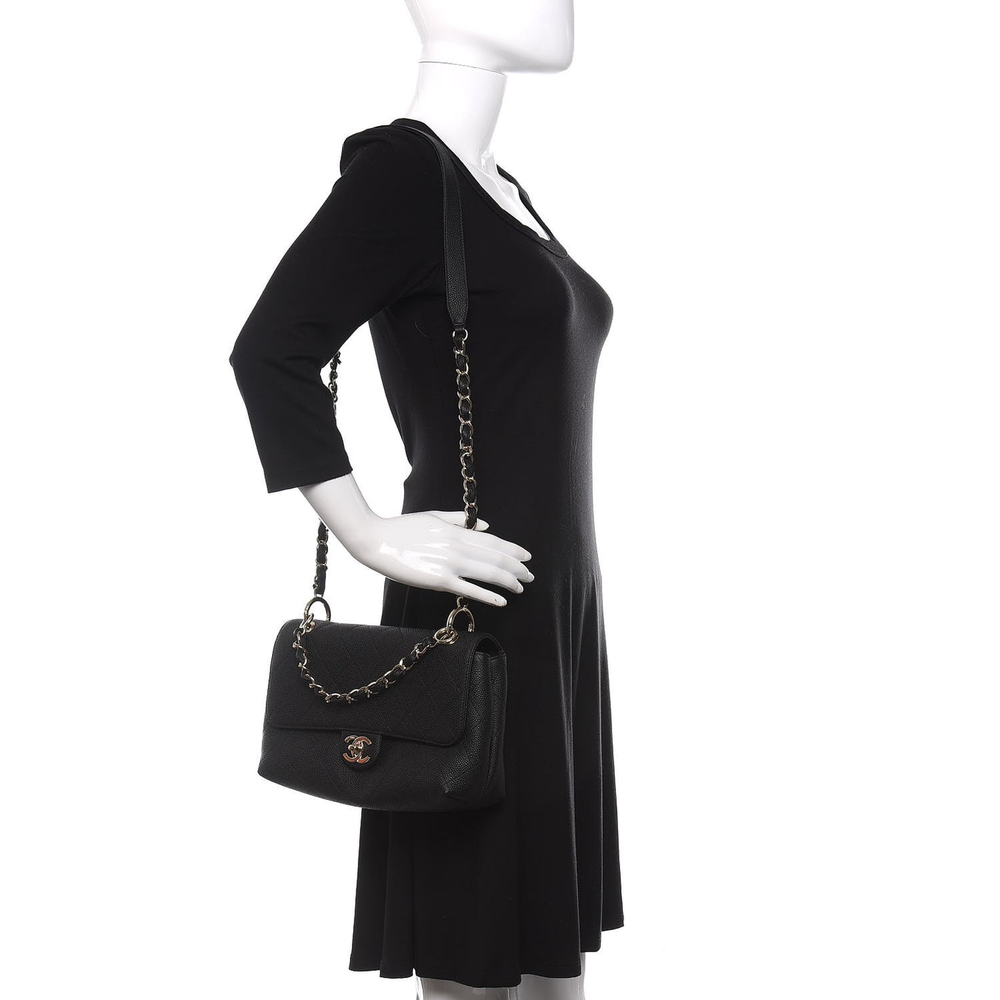 Caviar Quilted City Walk Flap Black