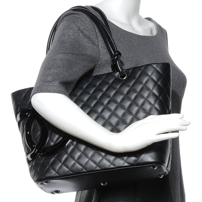 Chanel Calfskin Quilted Large Cambon Tote Black 2 of 5