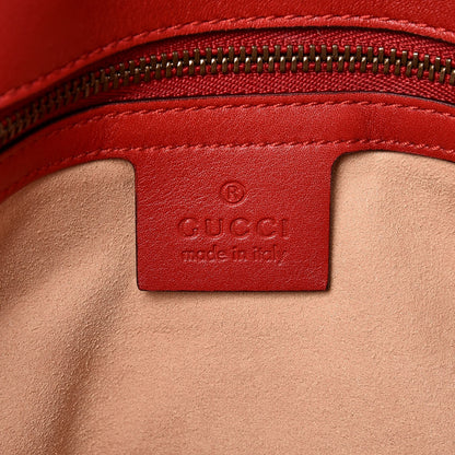 Gucci Calfskin Matelasse Medium GG Marmont Shoulder Bag Hibiscus Red 6 of 7