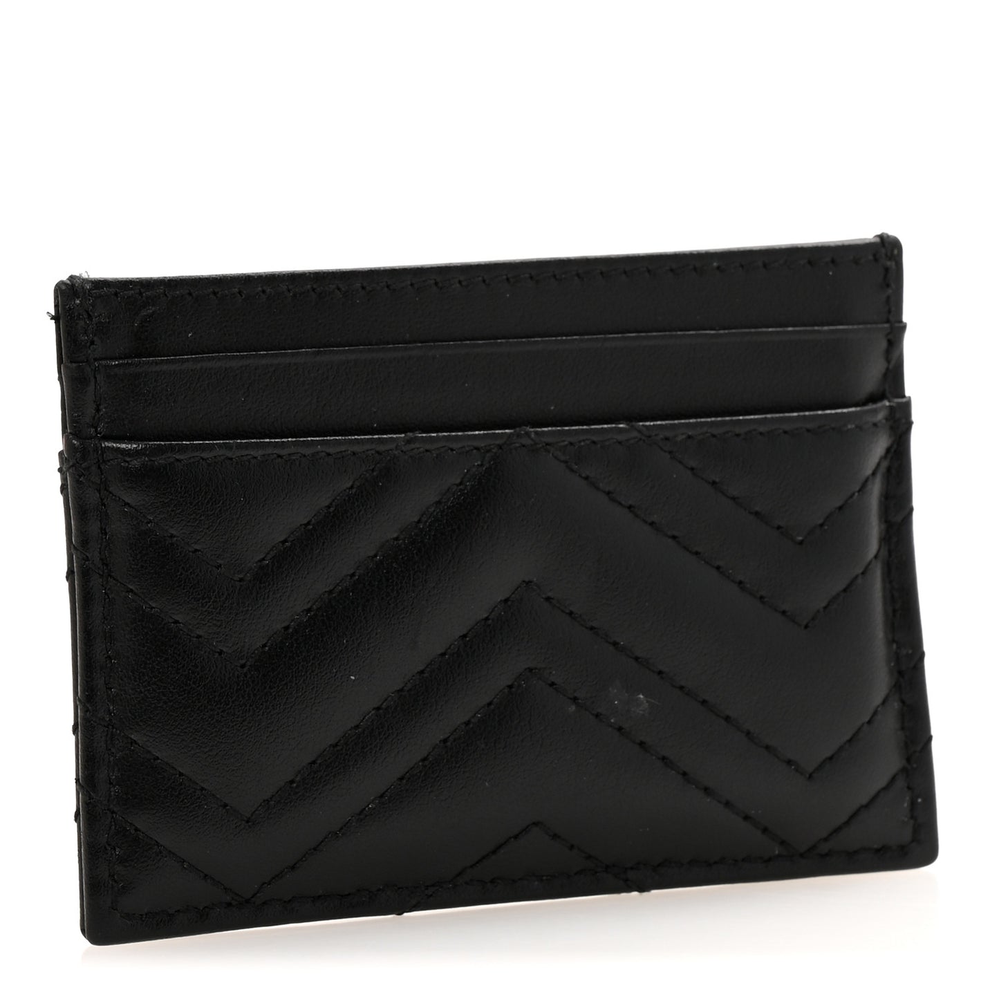 Calfskin Matelasse GG Marmont Card Holder Black