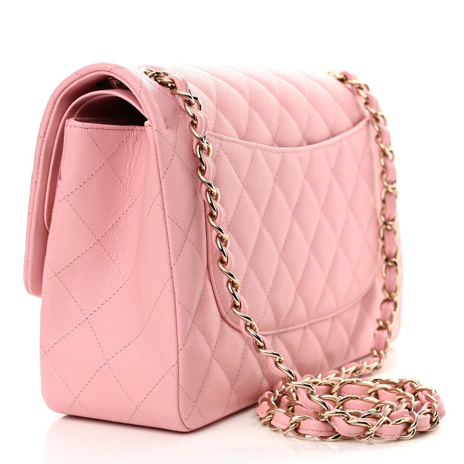 Chanel Caviar Quilted Jumbo Double Flap Pink 3 of 11