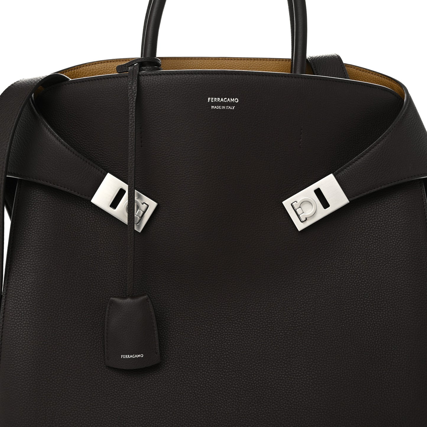 Calfskin Hug Tote Bag Testa Di Moro