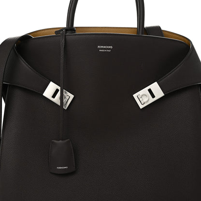 Salvatore Ferragamo Calfskin Hug Tote Bag Testa Di Moro 7 of 9