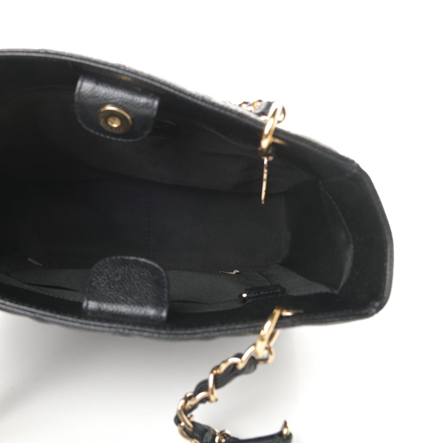 Caviar Quilted Petit Shopping Tote PST Black