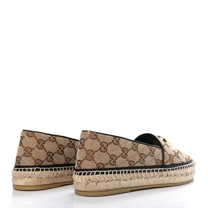 Gucci Monogram Matelasse Diagonal GG Marmont Espadrilles 35 Beige Ebony Black 4 of 9