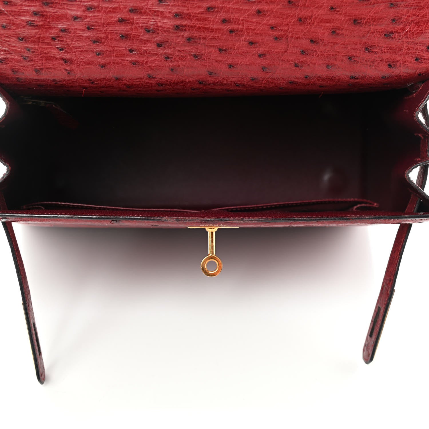 Hermes Ostrich Kelly Sellier 28 Rouge H 4 of 15