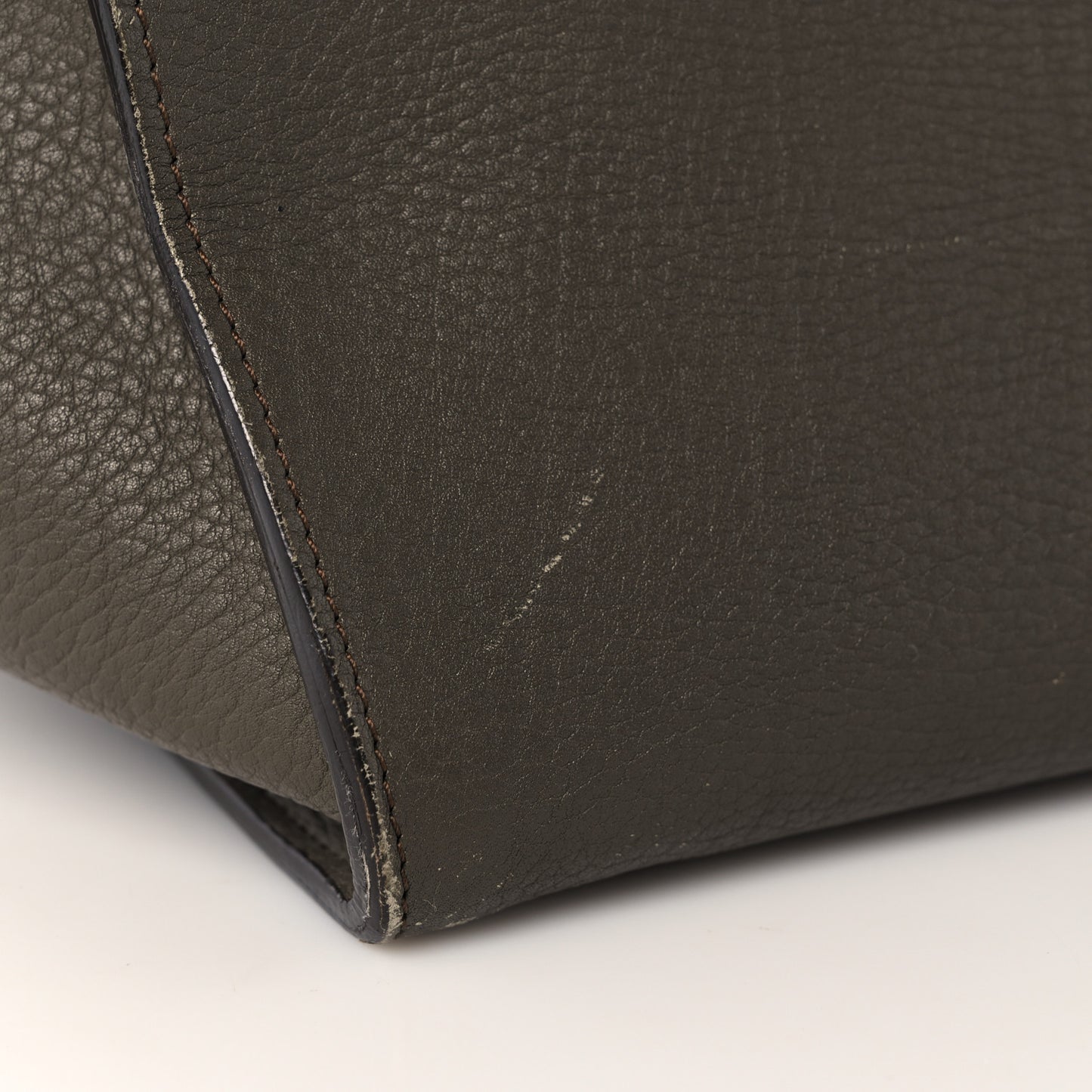 Crisped Calfskin Small Tie Knot Tote Dark Khaki