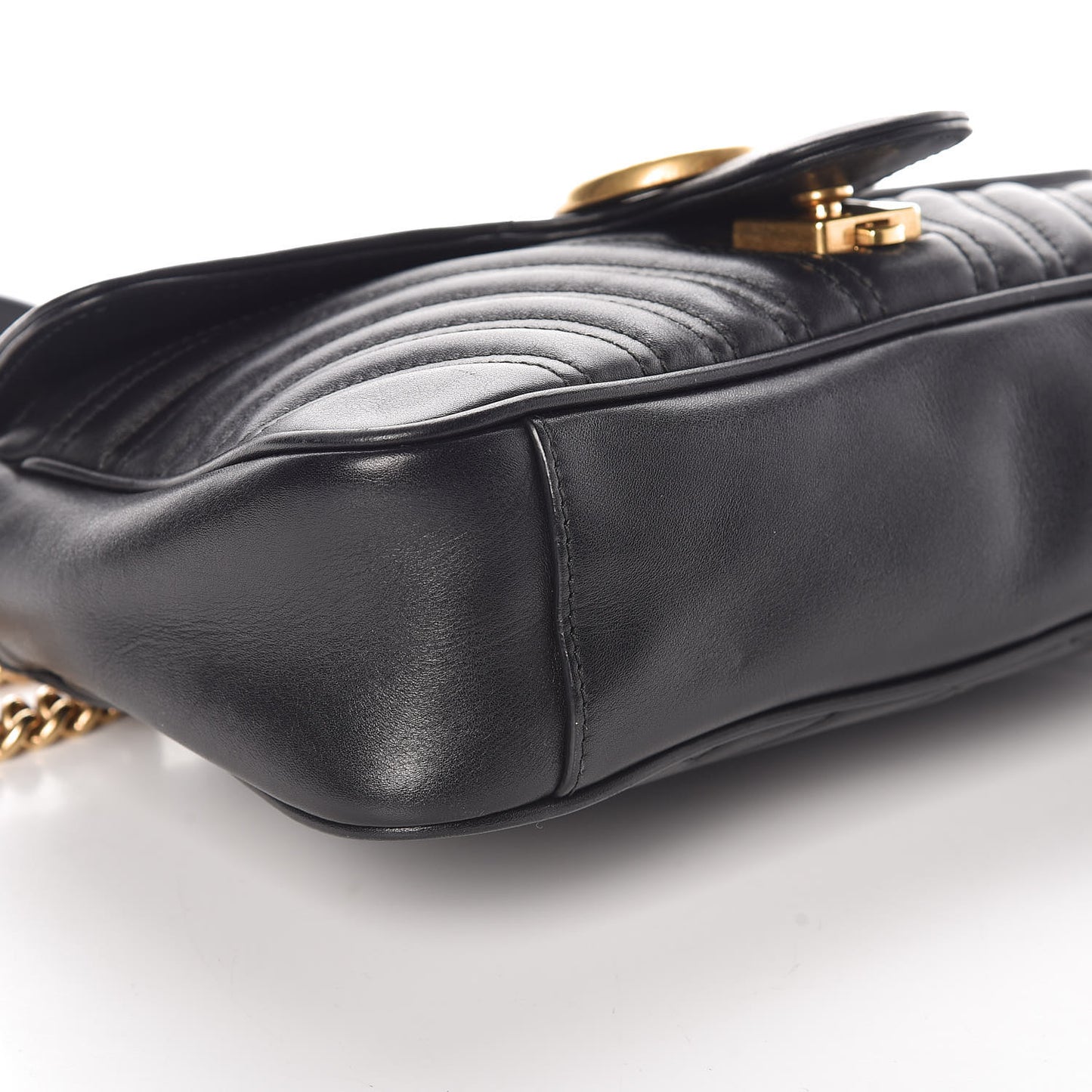 Calfskin Matelasse Small GG Marmont Shoulder Bag Black
